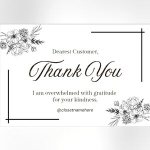 50 Custom 4x6 Floral Thank You Notes Labels